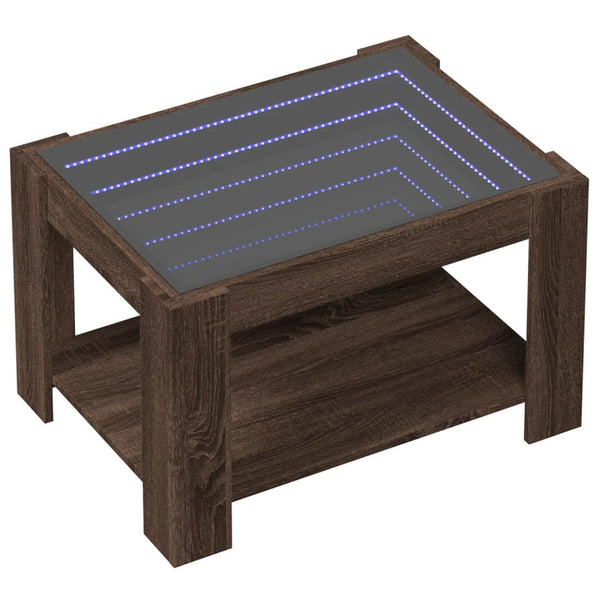 LED Couchtisch Eiche Braun 73x53 cm