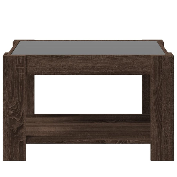 LED Couchtisch Eiche Braun 73x53 cm