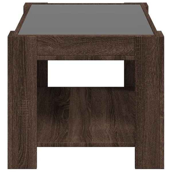 LED Couchtisch Eiche Braun 73x53 cm
