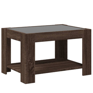 LED Couchtisch Eiche Braun 73x53 cm