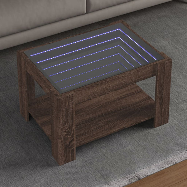 LED Couchtisch Eiche Braun 73x53 cm