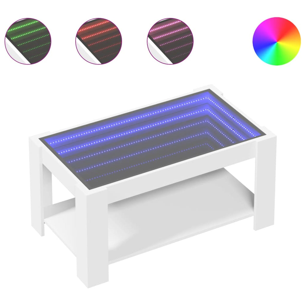 LED Couchtisch Weiß 93x53 cm