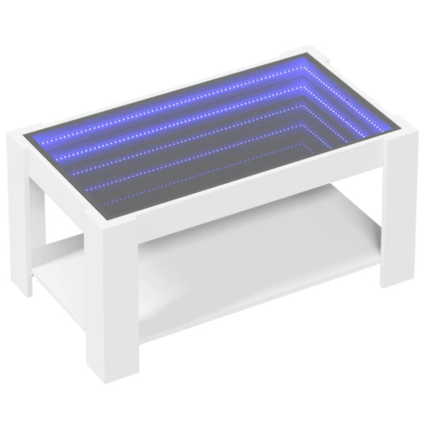 LED Couchtisch Weiß 93x53 cm