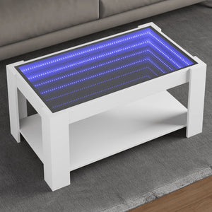 LED Couchtisch Weiß 93x53 cm