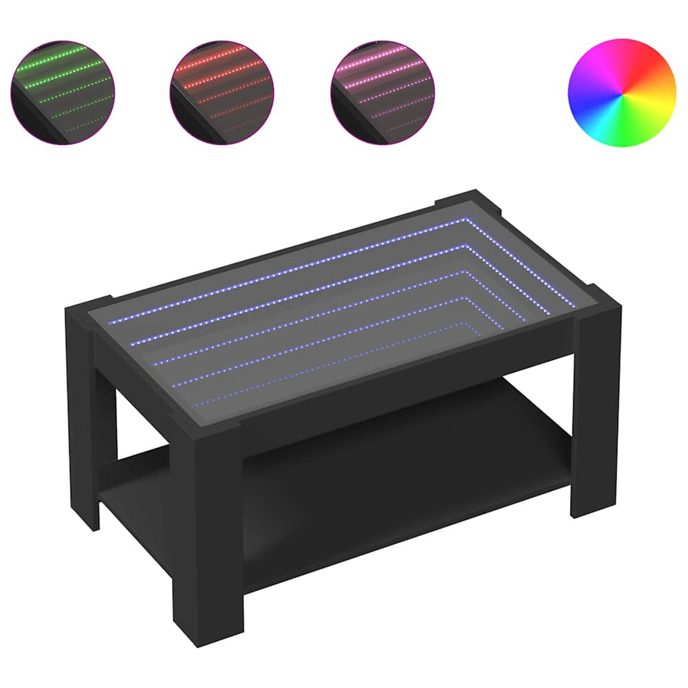LED Couchtisch Schwarz 93x53 cm