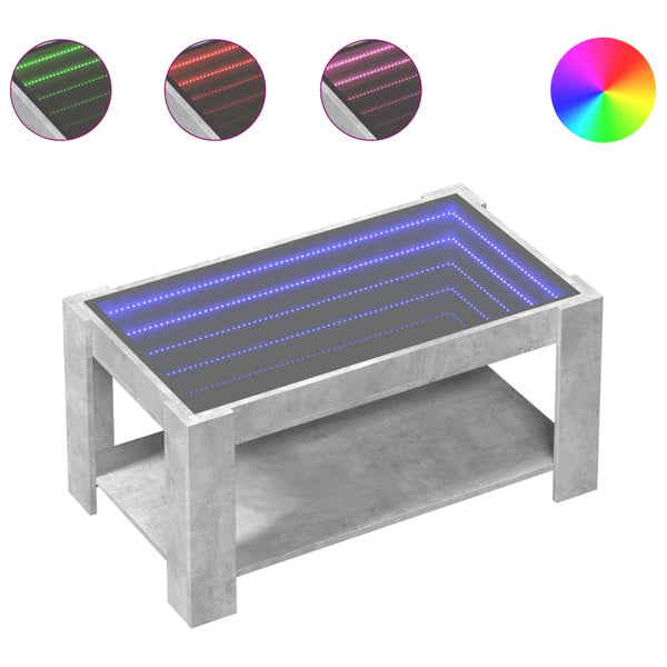 LED Couchtisch Betongrau 93x53 cm