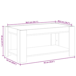 LED Couchtisch Betongrau 93x53 cm