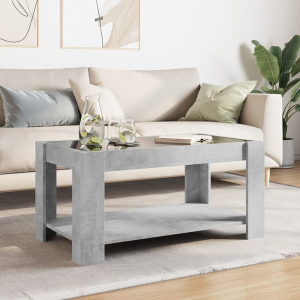 LED Couchtisch Betongrau 93x53 cm