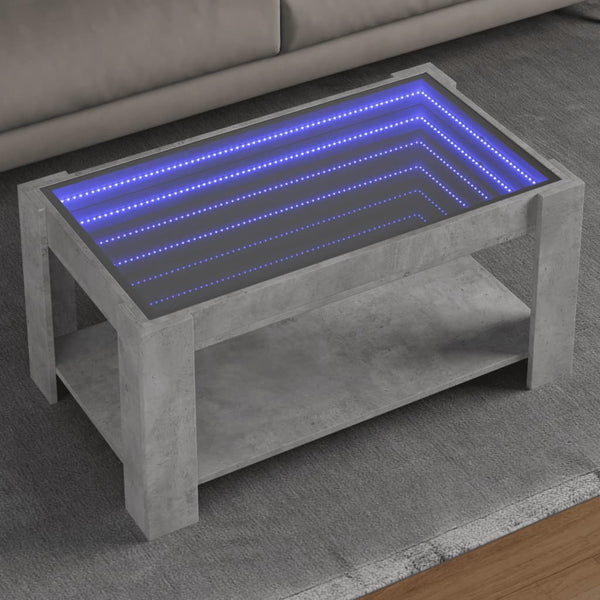LED Couchtisch Betongrau 93x53 cm
