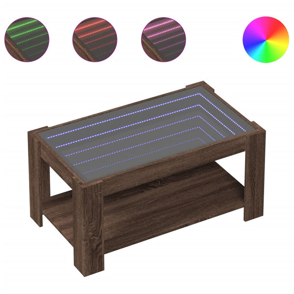 LED Couchtisch Braun Eichen-Optik