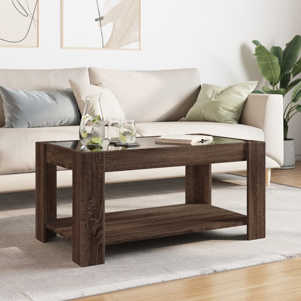 LED Couchtisch Braun Eichen-Optik
