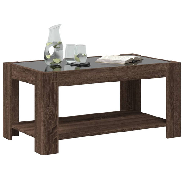 LED Couchtisch Braun Eichen-Optik
