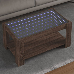 LED Couchtisch Braun Eichen-Optik