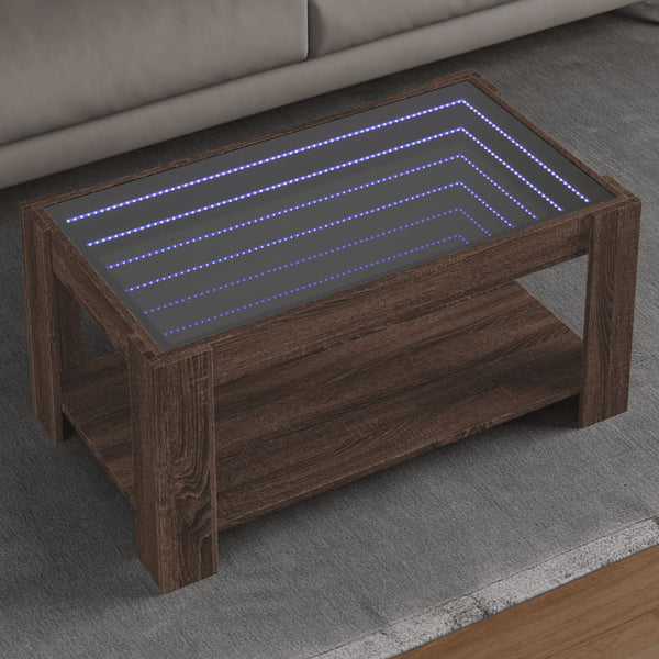 LED Couchtisch Braun Eichen-Optik