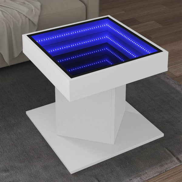 LED Couchtisch Weiß 50x50 cm