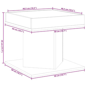LED Couchtisch Schwarz 50x50 cm