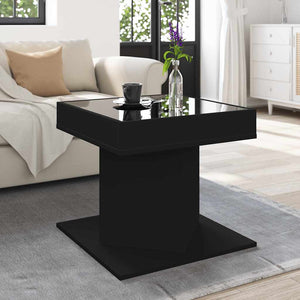 LED Couchtisch Schwarz 50x50 cm