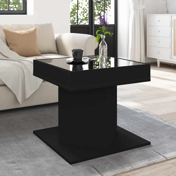 LED Couchtisch Schwarz 50x50 cm