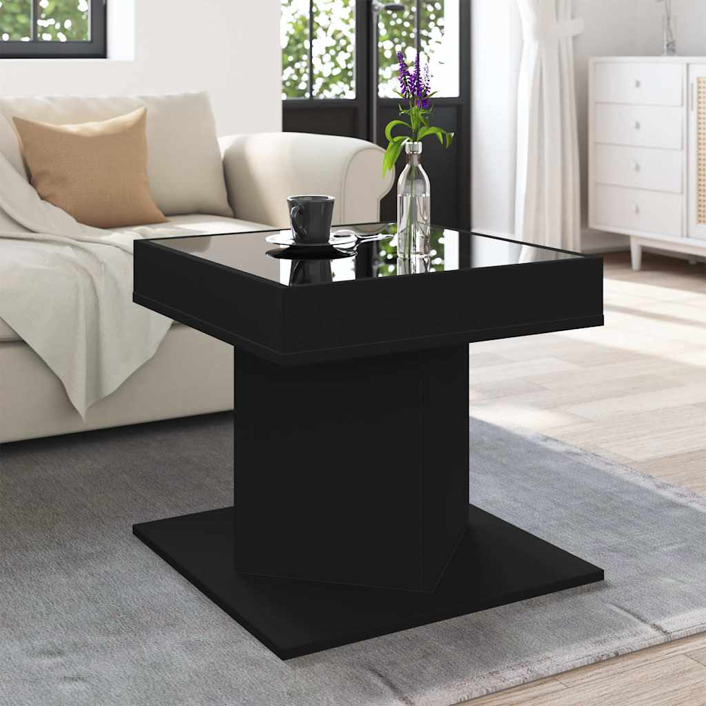 LED Couchtisch Schwarz 50x50 cm