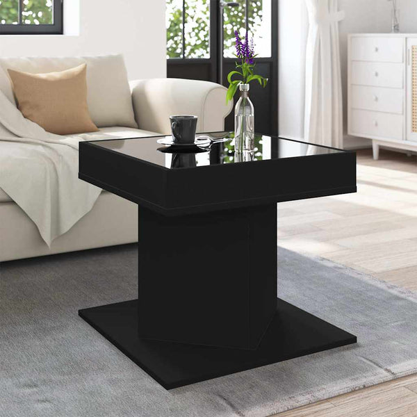 LED Couchtisch Schwarz 50x50 cm