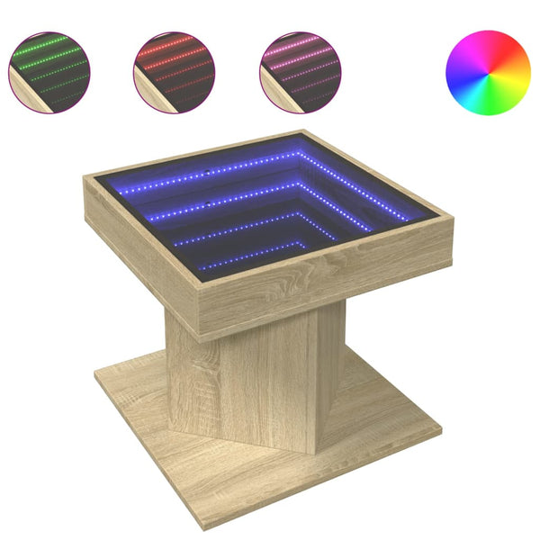 LED Couchtisch Sonoma Eiche 50x50 cm