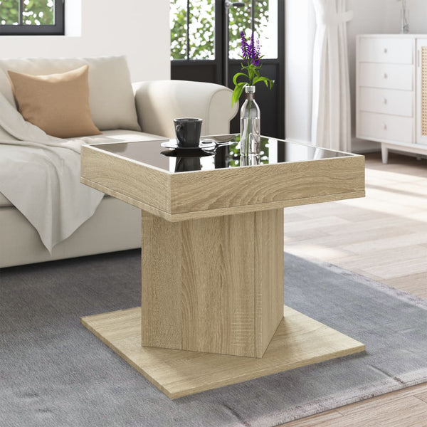 LED Couchtisch Sonoma Eiche 50x50 cm