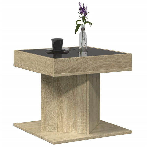 LED Couchtisch Sonoma Eiche 50x50 cm
