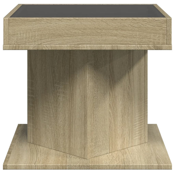 LED Couchtisch Sonoma Eiche 50x50 cm