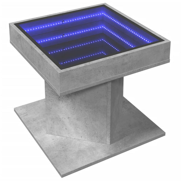 LED Couchtisch Betongrau 50x50 cm