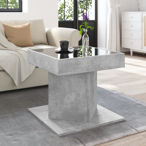 LED Couchtisch Betongrau 50x50 cm