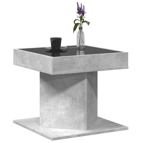 LED Couchtisch Betongrau 50x50 cm