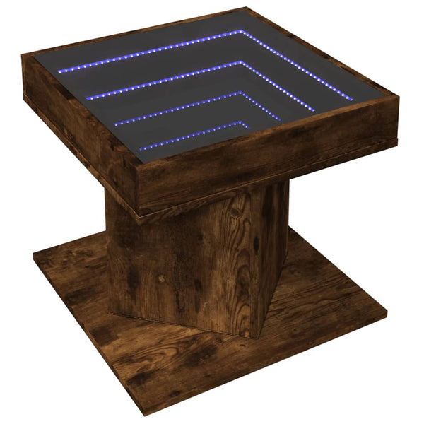 LED Couchtisch Räuchereiche 50x50 cm