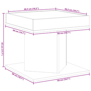 LED Couchtisch Räuchereiche 50x50 cm