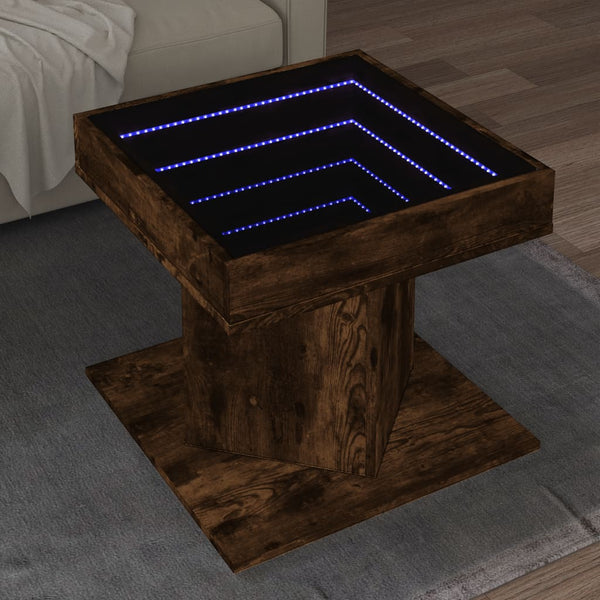 LED Couchtisch Räuchereiche 50x50 cm