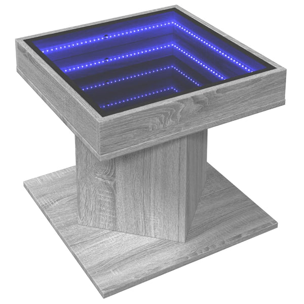 LED Couchtisch Grau Sonoma 50x50 cm