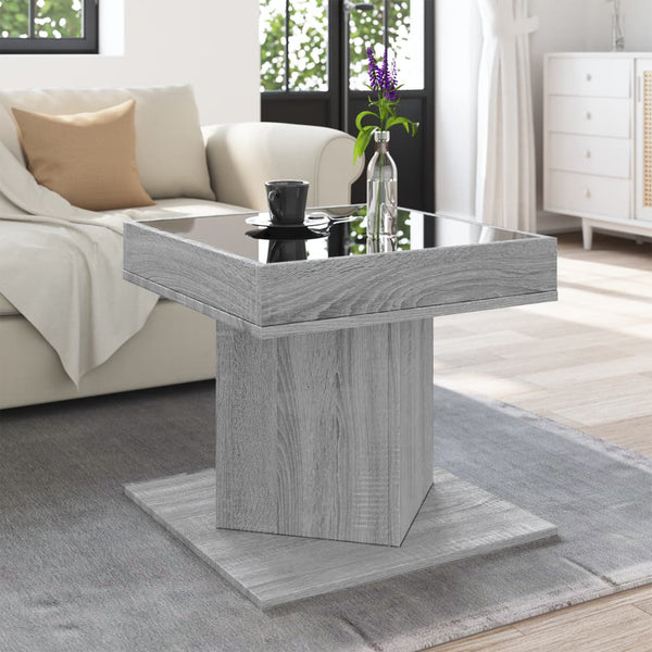 LED Couchtisch Grau Sonoma 50x50 cm