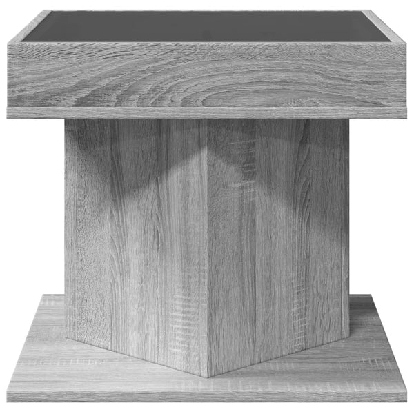 LED Couchtisch Grau Sonoma 50x50 cm