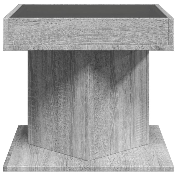 LED Couchtisch Grau Sonoma 50x50 cm
