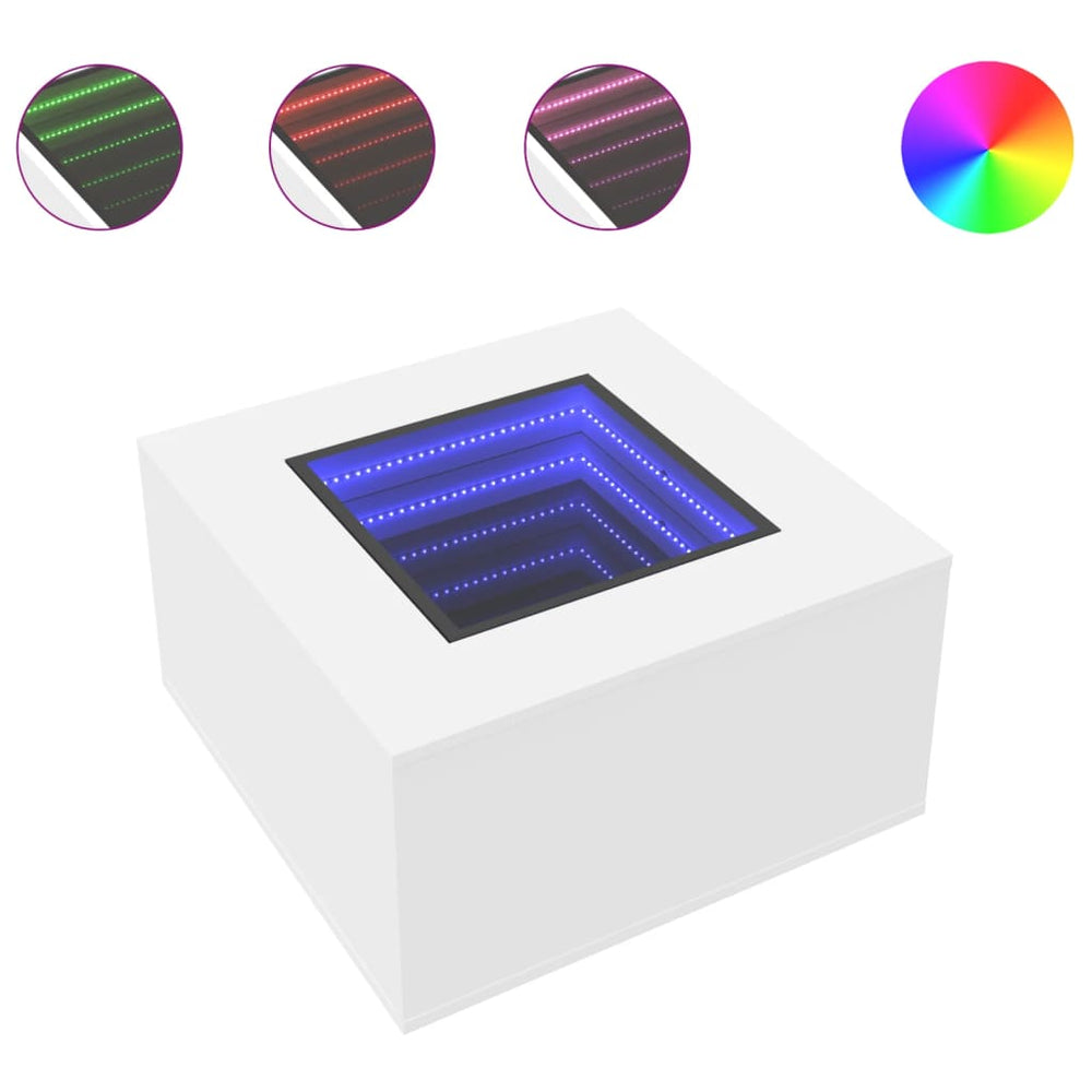 LED Couchtisch Weiß 60x60 cm