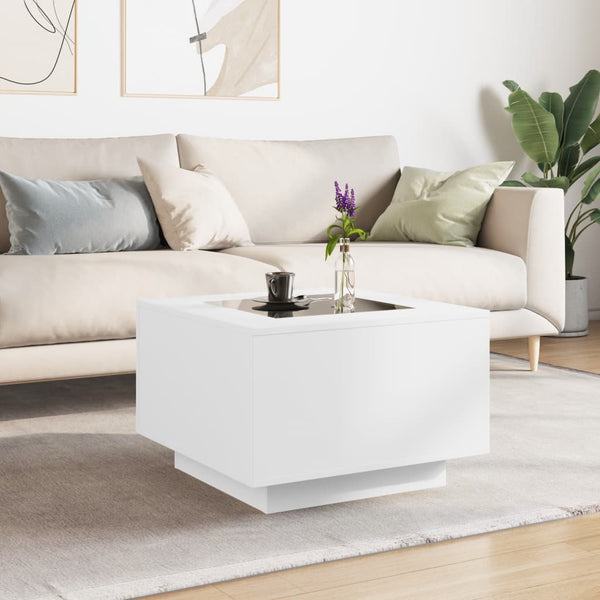 LED Couchtisch Weiß 60x60 cm