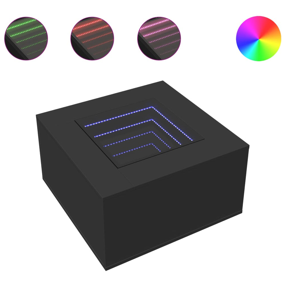 LED Couchtisch Schwarz 60x60 cm