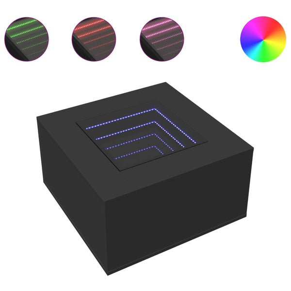 LED Couchtisch Schwarz 60x60 cm