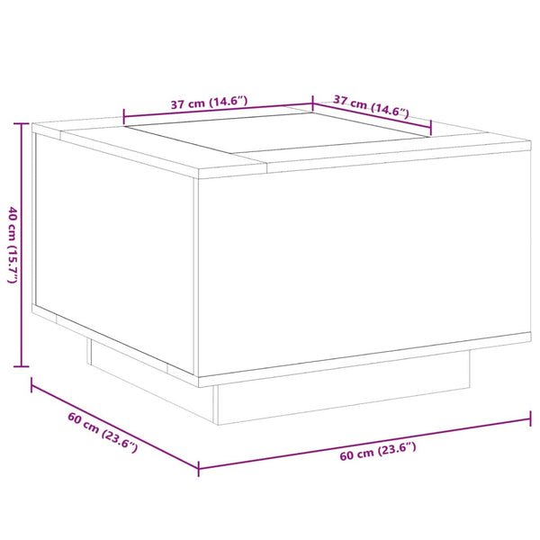 LED Couchtisch Schwarz 60x60 cm