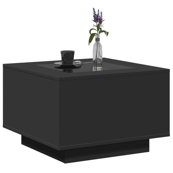 LED Couchtisch Schwarz 60x60 cm