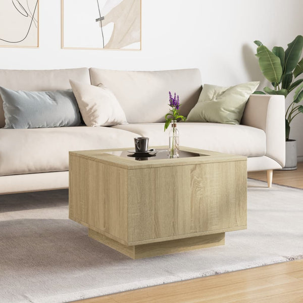 LED Couchtisch Sonoma Eiche 60x60 cm