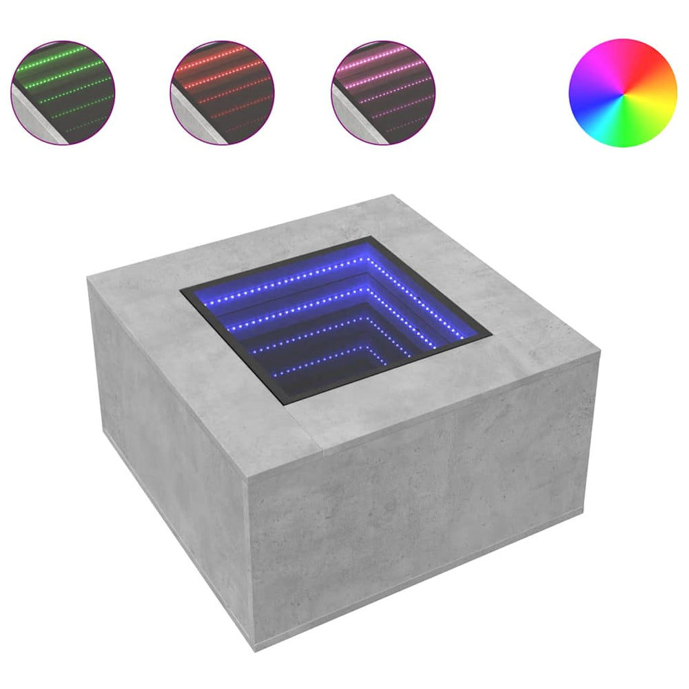 LED Couchtisch Betongrau 60x60 cm
