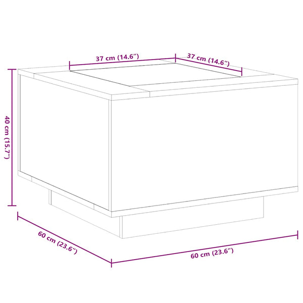 LED Couchtisch Betongrau 60x60 cm