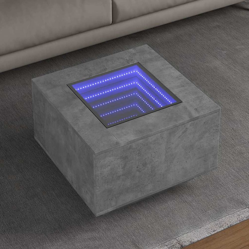 LED Couchtisch Betongrau 60x60 cm