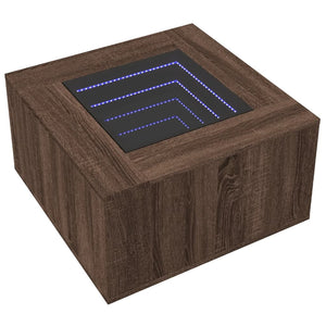 LED Couchtisch Braun Eichenoptik 60x60 cm