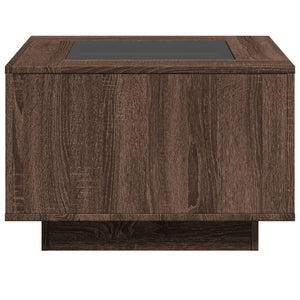 LED Couchtisch Braun Eichenoptik 60x60 cm